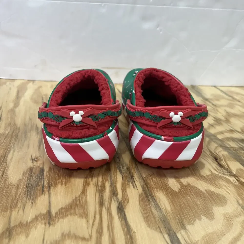 Disney 2024 Holiday Fleece Lined Mickey Minnie Christmas Crocs Clogs Youth J5